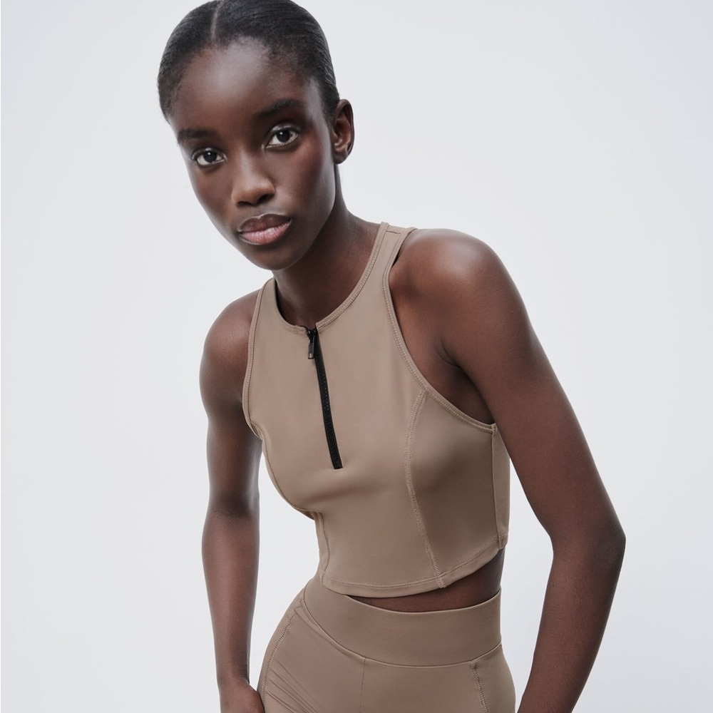 Zara Zippered Crop Top